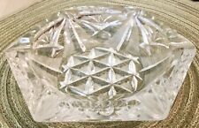 BEAUTIFULLY CRAFTED 6 3/4” CLEAR CRYSTAL ASHTRAY in a HEXAGON SHAPE picture