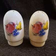 Vintage Edwin Knowles Utility Ware Salt & Pepper Shakers Fruit Design 4” picture