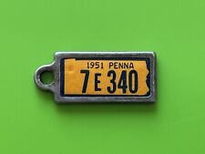 Pennsylvania License Plate DAV Tag 1951 Disabled American Veterans Keychain PA picture