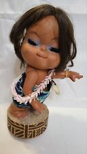 Vintage 70s Hawaii Hula Girl Doll Musical Tiki Bar REVOLVING/SPINNING Works  picture