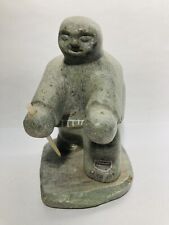 Inuit Soapstone Carving Seal Hunter 5” Tall Signed By DIMU Dieteich Muckenheim picture