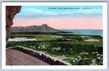 1920's DIAMOND HEAD FROM PUNCH BOWL HAWAII TERRITORY ISLAND CURIO CO POSTCARD picture