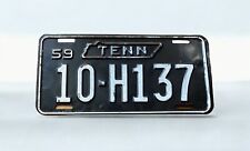 Vintage license Plate Metal - Tennessee 1959 - 10-H137 Slightly Catawampus picture