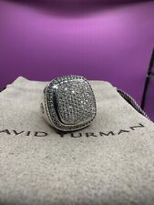 David Yurman 925 Silver 20mm ALBION Ring With PAVE DIAMONDS Size 8 picture