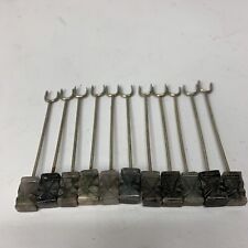 11 Vintage Carved Stone Tiki Hors D’Oeuvres Forks Cocktail Picks 3.5” (2) picture