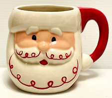 Vintage K-Mart Santa Claus Head Ceramic Mug Red & White Design 4