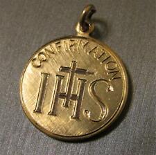 Vintage Creed 1/20 12k GF Gold Filled IHS Confirmation Etched Medal Charm 3g picture