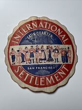 vintage 1930s INTERNATIONAL SETTLEMENT SAN FRANCISCO Luggage Souvenir DECAL picture