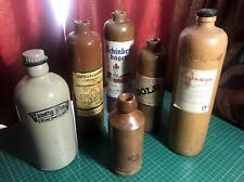 RARE COLLECTION OF VINTAGE CERAMIC DUTCH/GERMAN/GB BEER/GIN BOTTLES picture