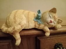 Sleeping Orange Tabby Kitten, Shelf Sitter, Music Box - Frere Jacques Tune  picture