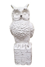 Large Ceramic White Owl - Porcelain Decor Statue picture