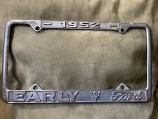 Vintage Original 1952 Early V8 Ford Performance License Plate Holder Frame Auto picture