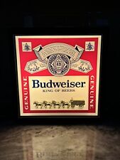 Vintage Budweiser Deluxe Label Clydesdale Lighted Beer Sign Works Great picture