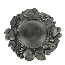 ETAIN ZINN Pewter Wine Coaster Plate Candle Holder WI Made In Italy picture