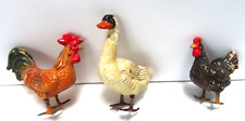 Vintage Rooster, Chicken and a Goose with Metal Feet Made in Italy picture