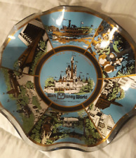 Vintage Walt Disney World  Bundle  Glass Bowl, Dish & Book-  picture