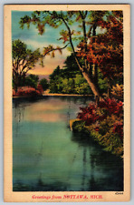 Michigan MI - Greetings from Nottawa - View of Lakes - Vintage Postcard - Posted picture