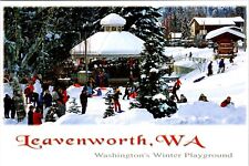 Leavenworth Washington Christmas town  Lights Snow Winter Playground postcard picture