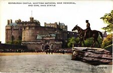 Scotland Edinburgh Castle  National War Memorial & Earl Haig Statue Postcard picture