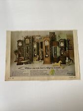 Vintage 1974 Ridgeway Grandfather Clocks PRINT AD Handcrafted Cabinetry Clocks picture