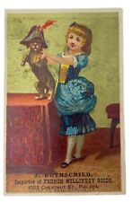 ANTIQUE VICT. TRADE CARD – J. ROTHSCHILD IMPORTER FRENCH MILLINERY GOODS, PHILA. picture