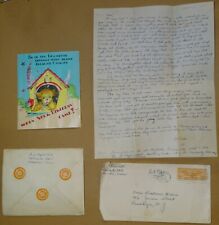 University of Texas 1939 Birthday Card and Airmail Letter (Austin) oil fields + picture