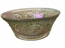 Sparkling Vintage Fenton Clear Gold Glass Iridescent Starburst Pattern Bowl picture
