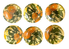 Set of 6 Vintage 1960's MCM Mould Formed Fiberglass Salad Bowls, Citrus Fruit picture