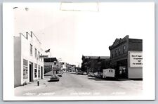 Cascade Iowa~Main Street Chevrolet Car Dealer Motor Sales~Texaco~Food Mart~RPPC picture