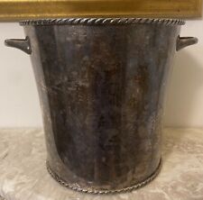 Vintage Silver Plated Champagne Bucket Vine Cooler Ice Bucket Braided Trim picture
