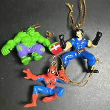 Lot Of 3 2003 miniature Hulk Spiderman Wolverine Marvel ornaments Christmas picture
