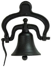 Antique Vintage Style Small Cast Iron Dinner Farm Bell picture