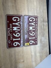 2 Vintage 1971 Michigan Car License Plate Man Cave Garage Wall Hanger GYW-916 picture