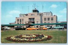 Memphis Tennessee TN Postcard Memphis Municipal Airport Scene 1957 Vintage Cars picture
