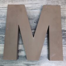 Vintage M Solid Brass Bronze Sign Letter 8