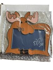 Enamel frame moose shaped alaska Souviner  3x 4.5” Photo Picture picture