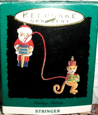 Monkey Melody`1993`Miniature-Santa With Pal-Stringer,Hallmark Christmas Ornament picture