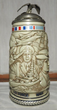 Vintage 1990 Avon Lidded Stein: Tribute to American Armed Forces, Eagle Topper picture