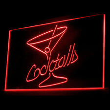170028 Cocktails Rum Wine Open Pub Display LED Light Neon Sign picture