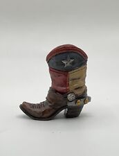 Collectible Hand Painted Cowboy Boot Indoor Home Western Decor picture