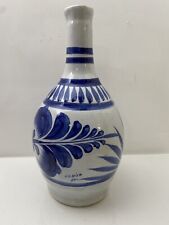 Vtg Mexico Pottery Vase or Jug with cup Blue White picture