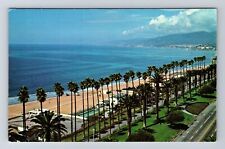 Santa Monica CA-California, Aerial Coastline, Antique, Vintage Postcard picture
