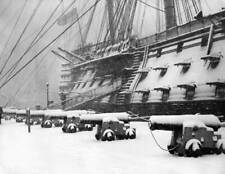 Admiral Nelson's flagship HMS Victory covered snow its berth P- 1954 Old Photo picture