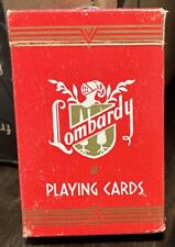 Vintage Lombardy Plastic Coated Playing Cards Red Version Arrco Linen Finish picture