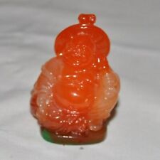 Orange with green base Budha Statue - Resin? Happy Smiling picture