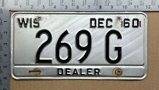 1960 Wisconsin dealer license plate 269 G brilliant SILVER color 15744 picture