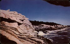 East shore at Amphitheatre ~ Pemaquid Point Maine ~ rocky coast 1950s postcard picture