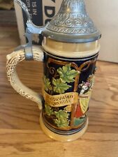 Marzi and Remy German Beer Stein 2452 Pewter Lid Flirting Scene Tavern picture