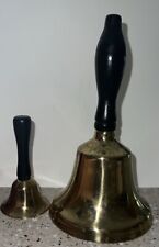 Two Antique Brass Teacher Desk School? Bells picture