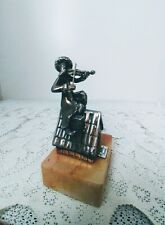 Vintage Sterling Silver Fiddler on the Roof by A. Kedem of Israel, Judaica, 925 picture
